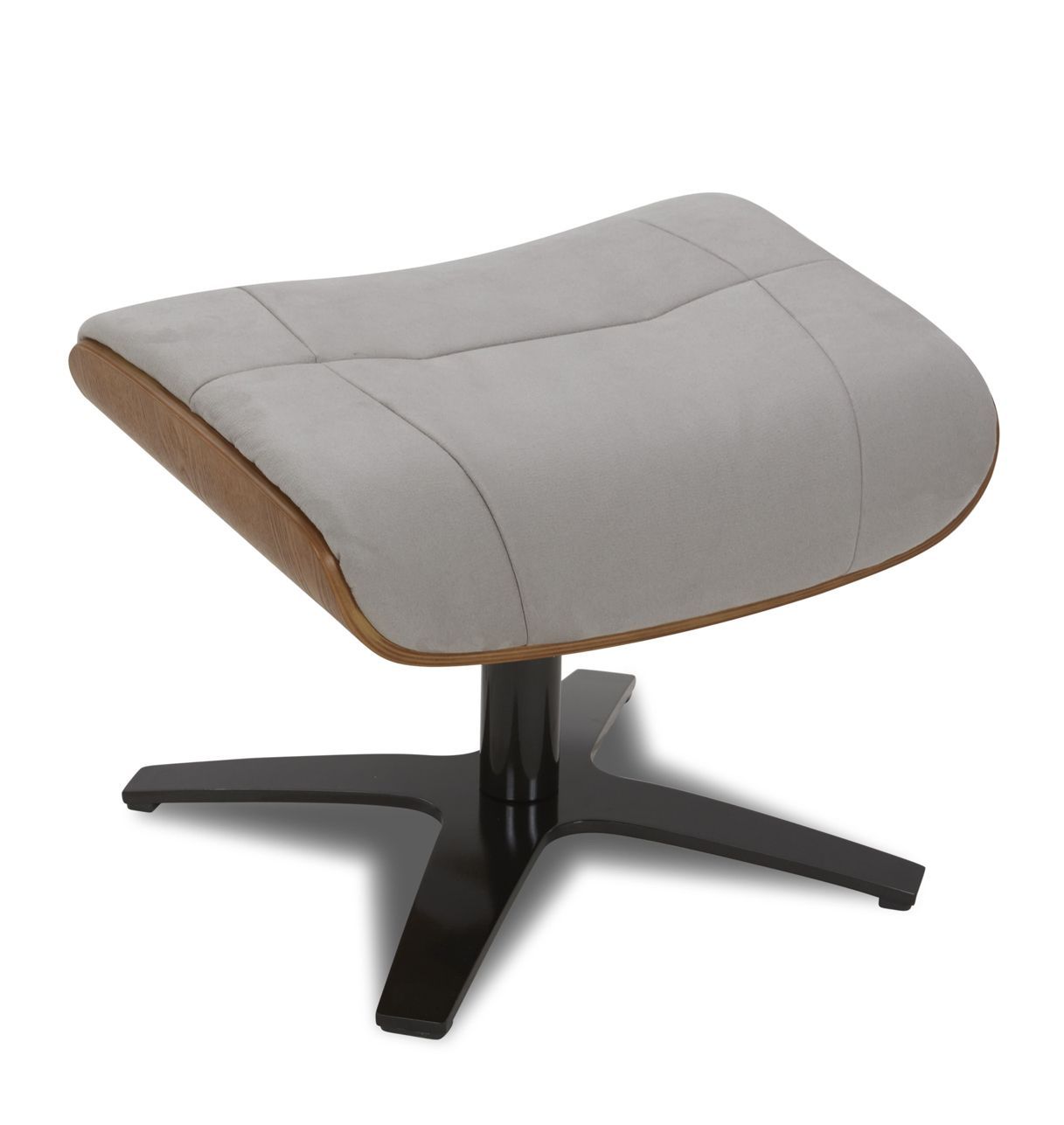 Puf de microfibra y roble natural - Naos