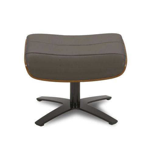 Puf de piel y roble natural - Vega