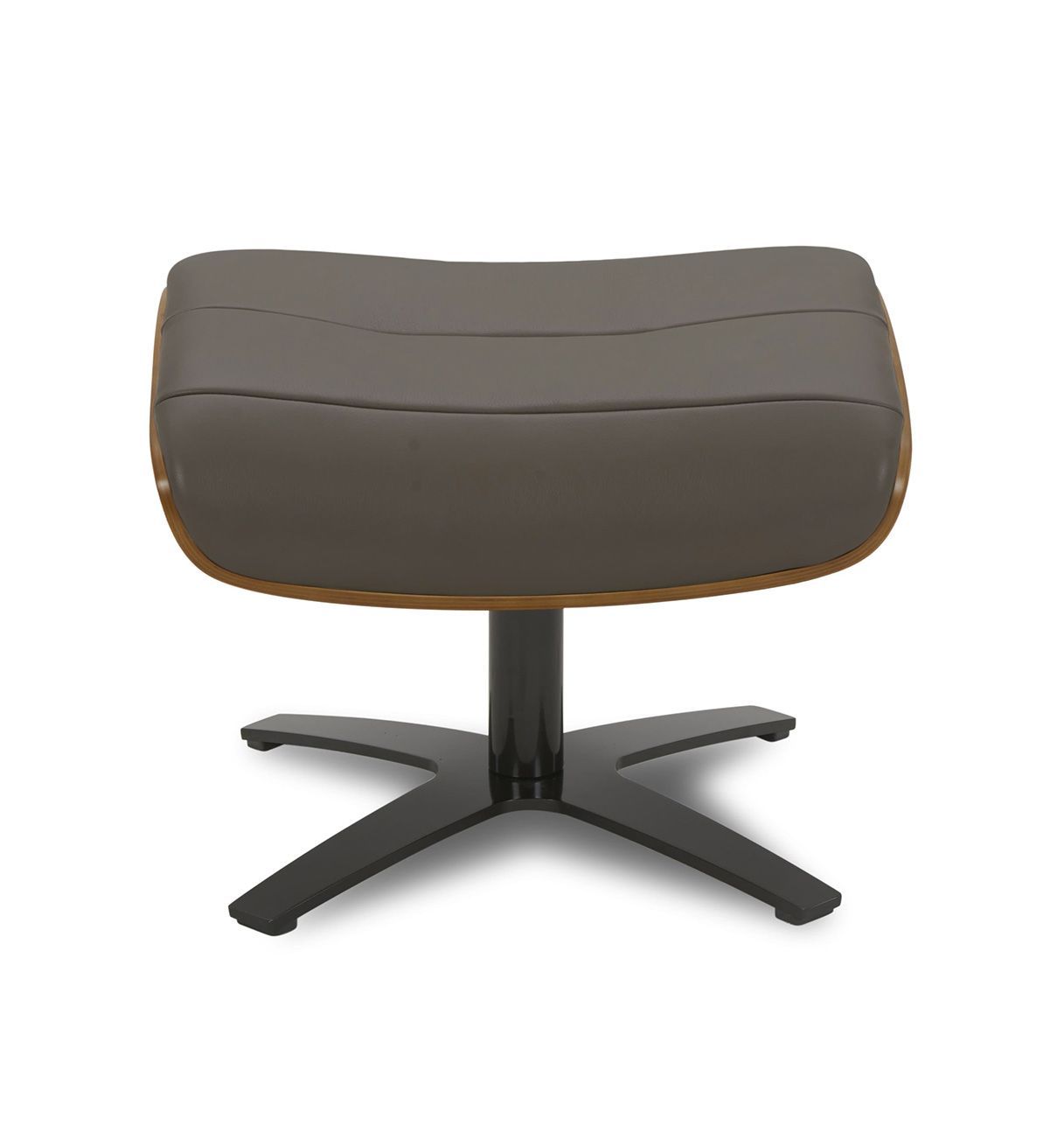 Puf de piel y roble natural - Vega