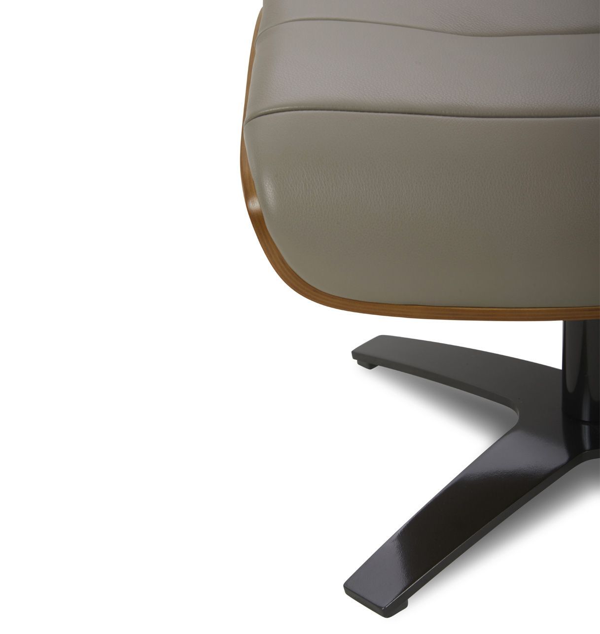 Puf de piel y roble natural - Vega