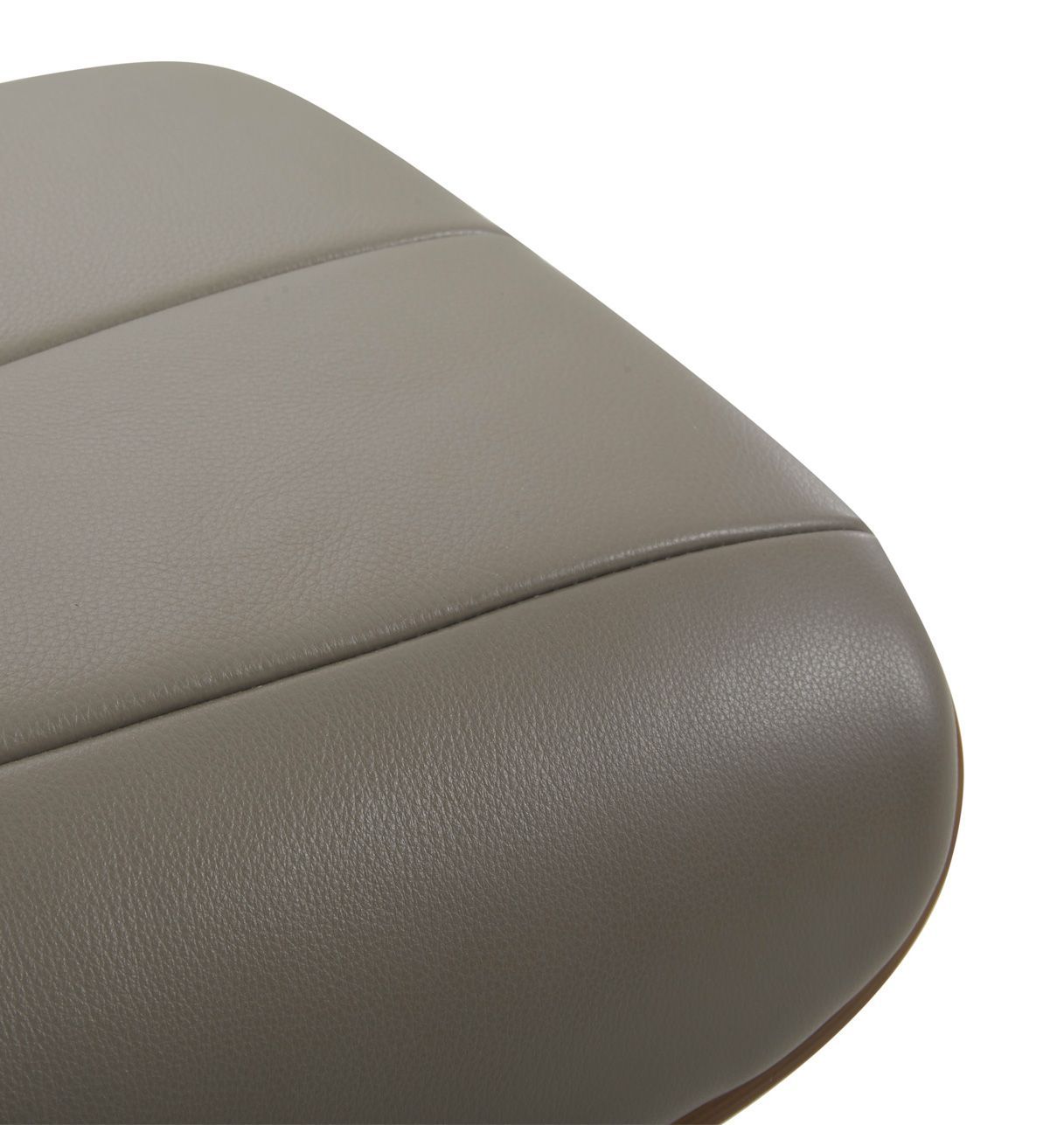 Puf de piel y roble natural - Vega