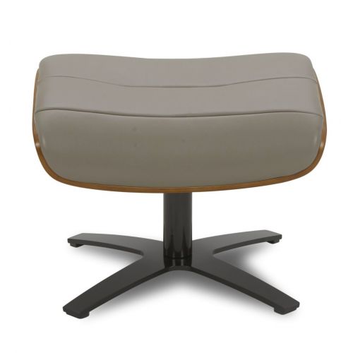 Puf de piel y roble natural - Vega