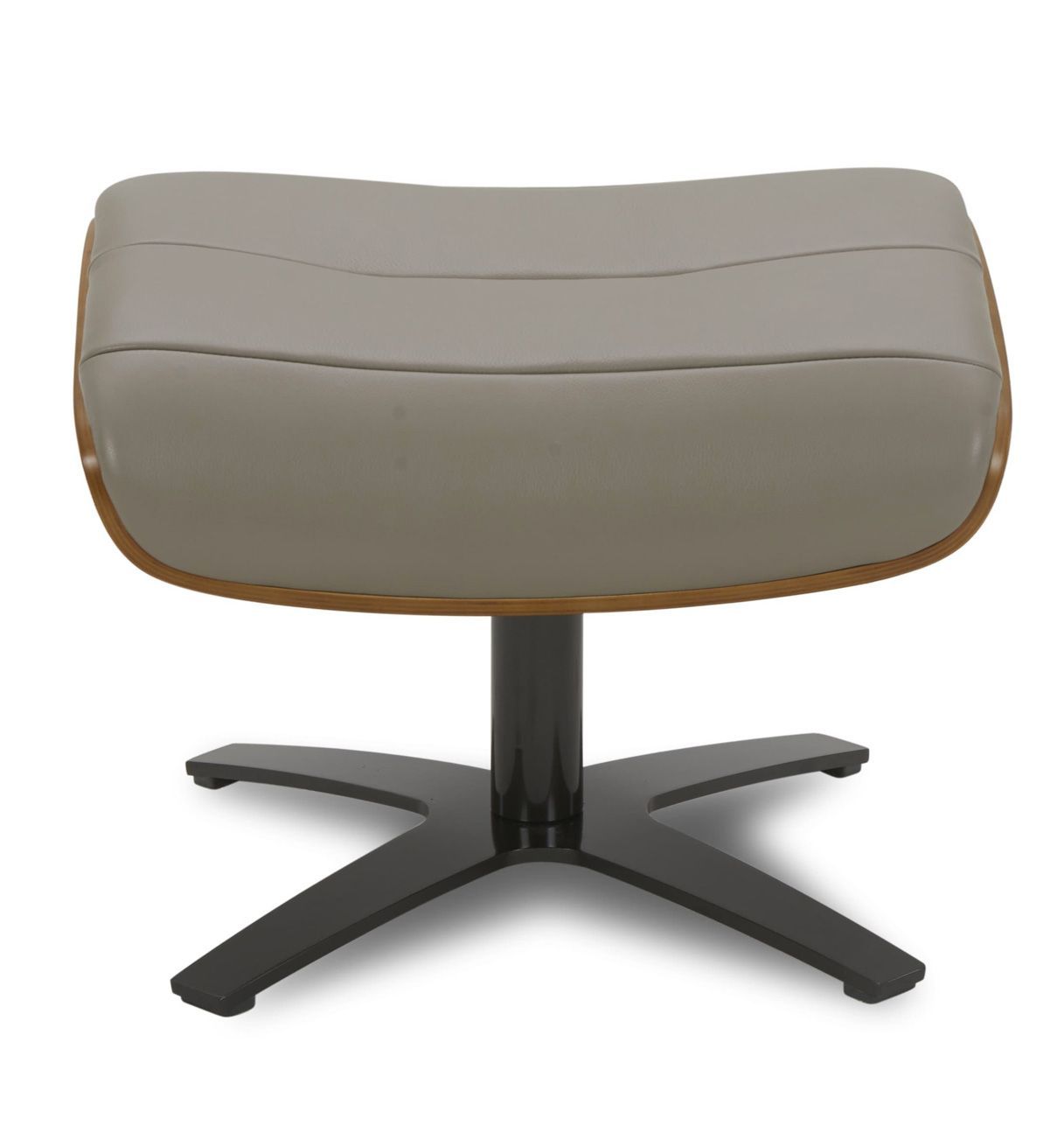 Puf de piel y roble natural - Vega