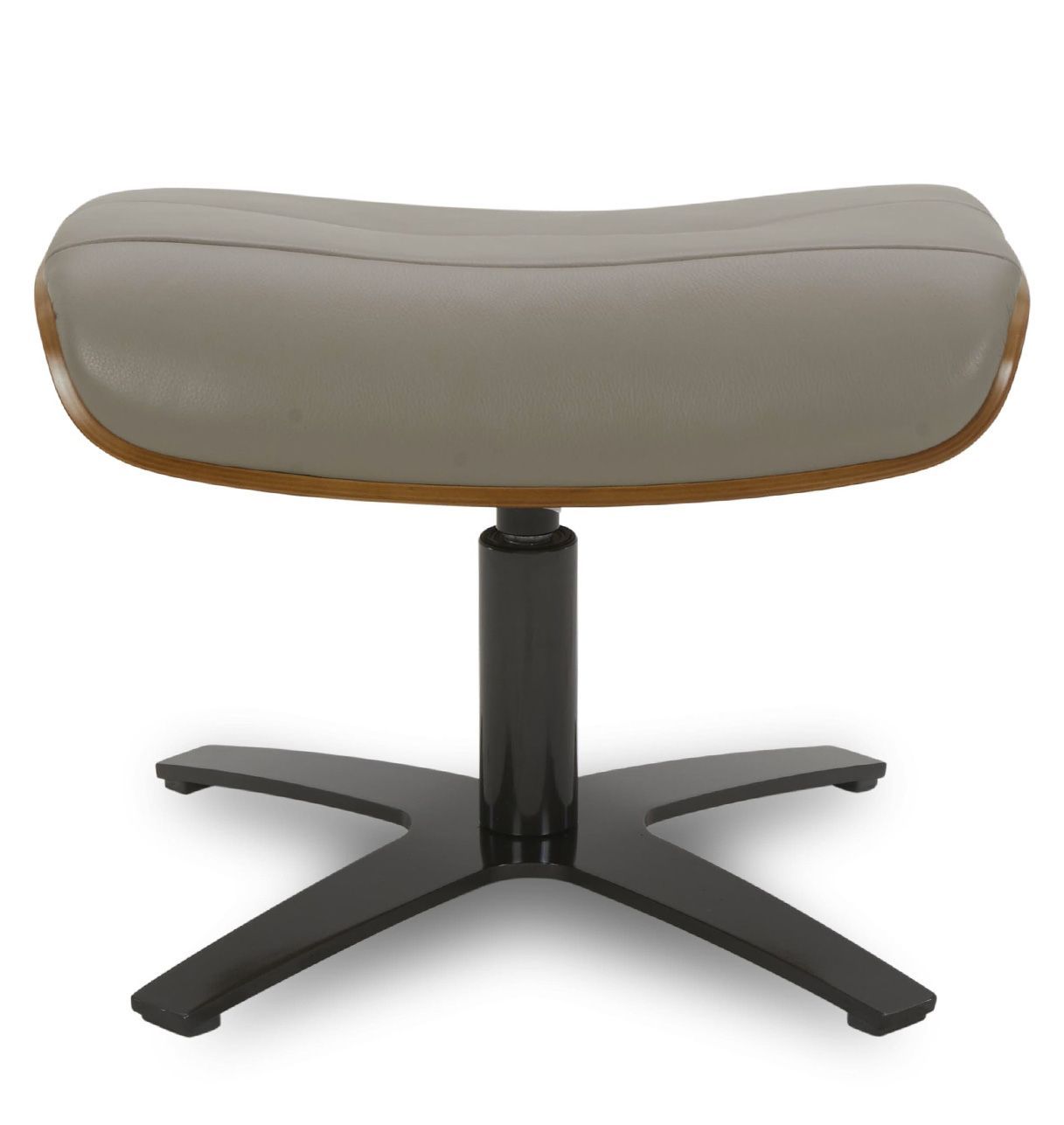 Puf de piel y roble natural - Vega