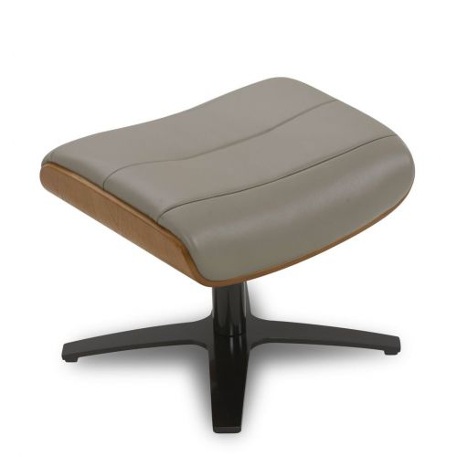 Puf de piel y roble natural - Vega