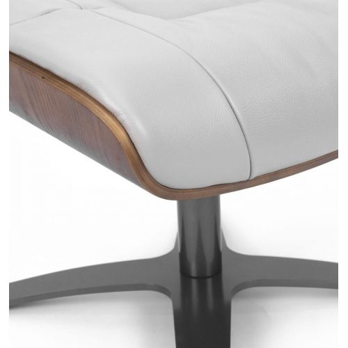 Puf de piel y roble natural - Vega