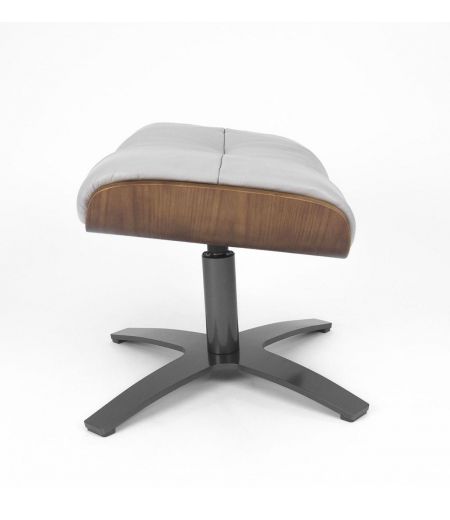 Puf de piel y roble natural - Vega