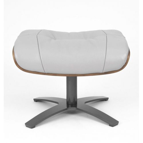 Puf de piel y roble natural - Vega