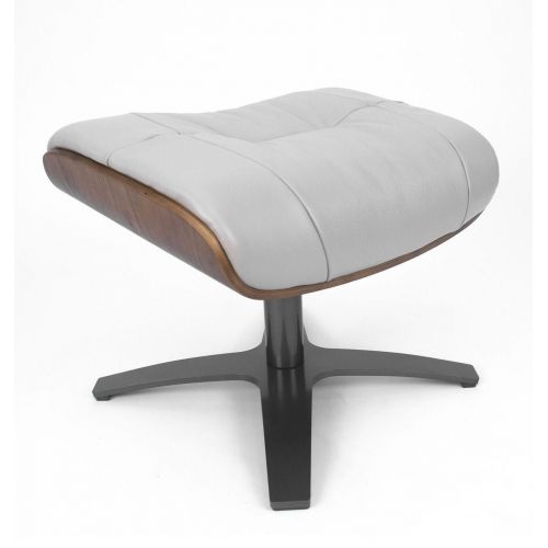 Puf de piel y roble natural - Vega