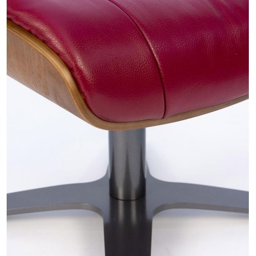 Puf de piel y roble natural - Vega