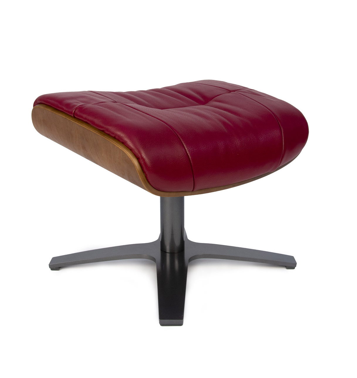 Puf de piel y roble natural - Vega