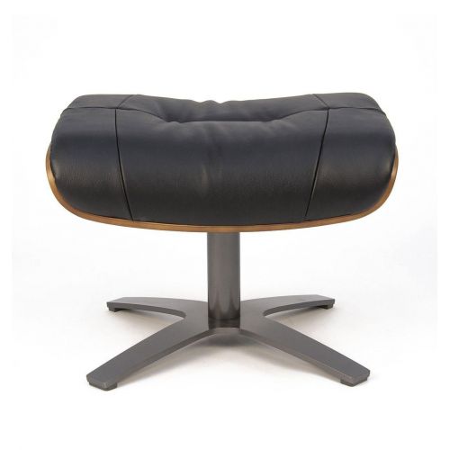 Puf de piel y roble natural - Vega