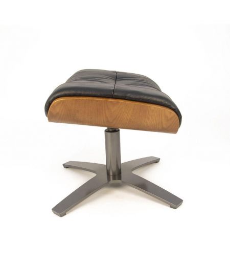 Puf de piel y roble natural - Vega