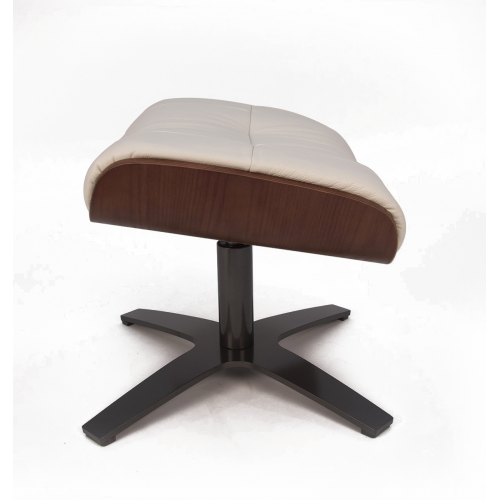 Puf de piel y roble natural - Vega