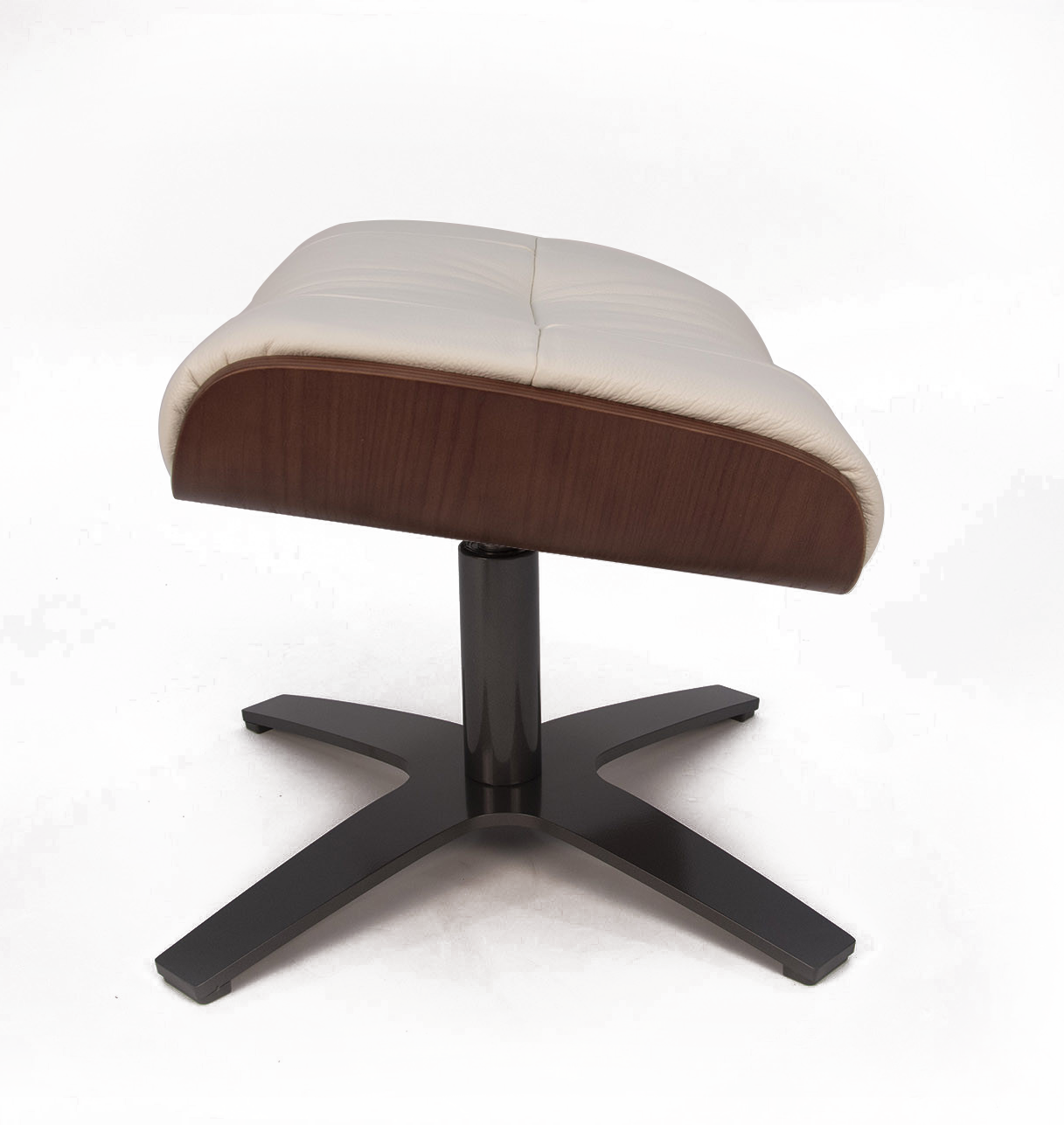 Puf de piel y roble natural - Vega