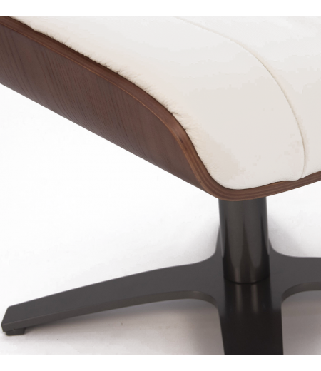 Puf de piel y roble natural - Vega