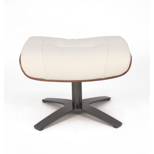 Puf de piel y roble natural - Vega