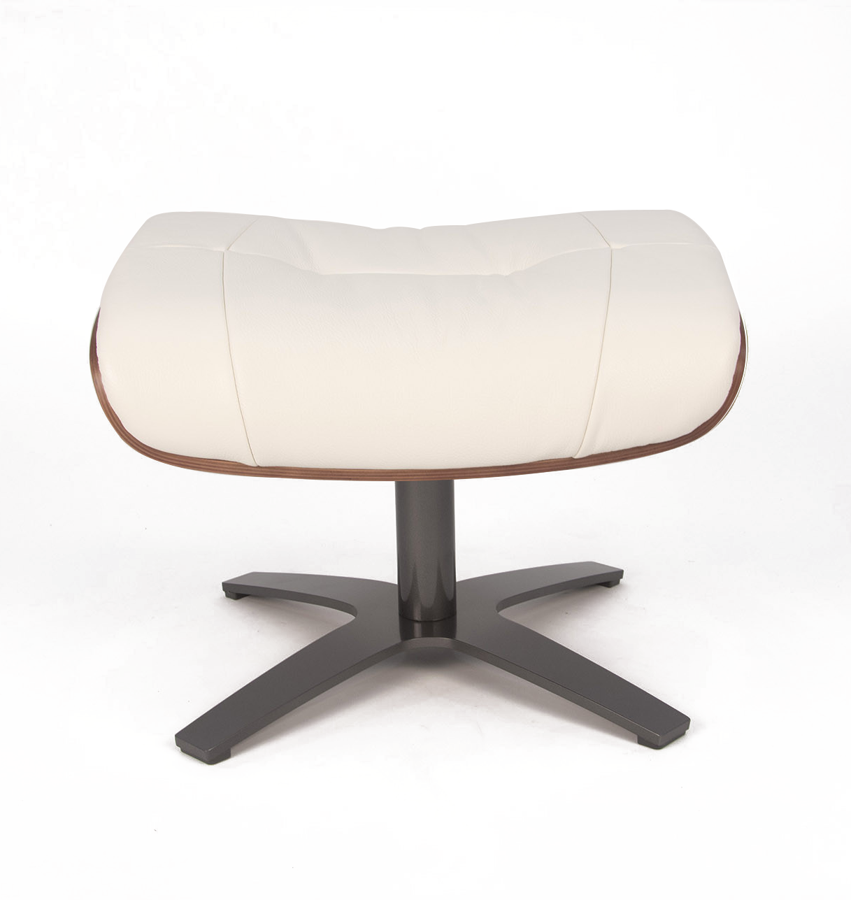 Puf de piel y roble natural - Vega