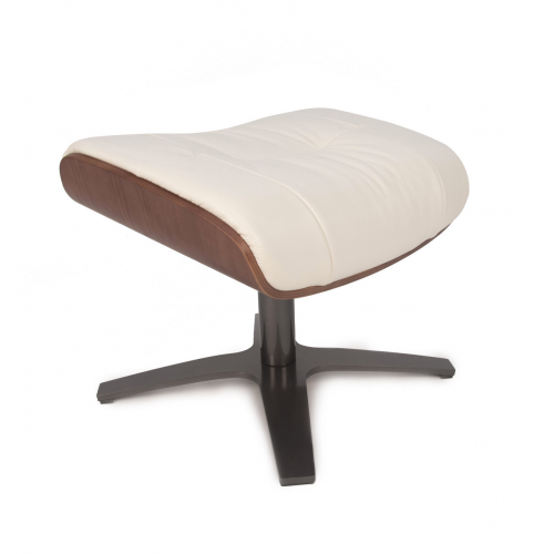 Puf de piel y roble natural - Vega