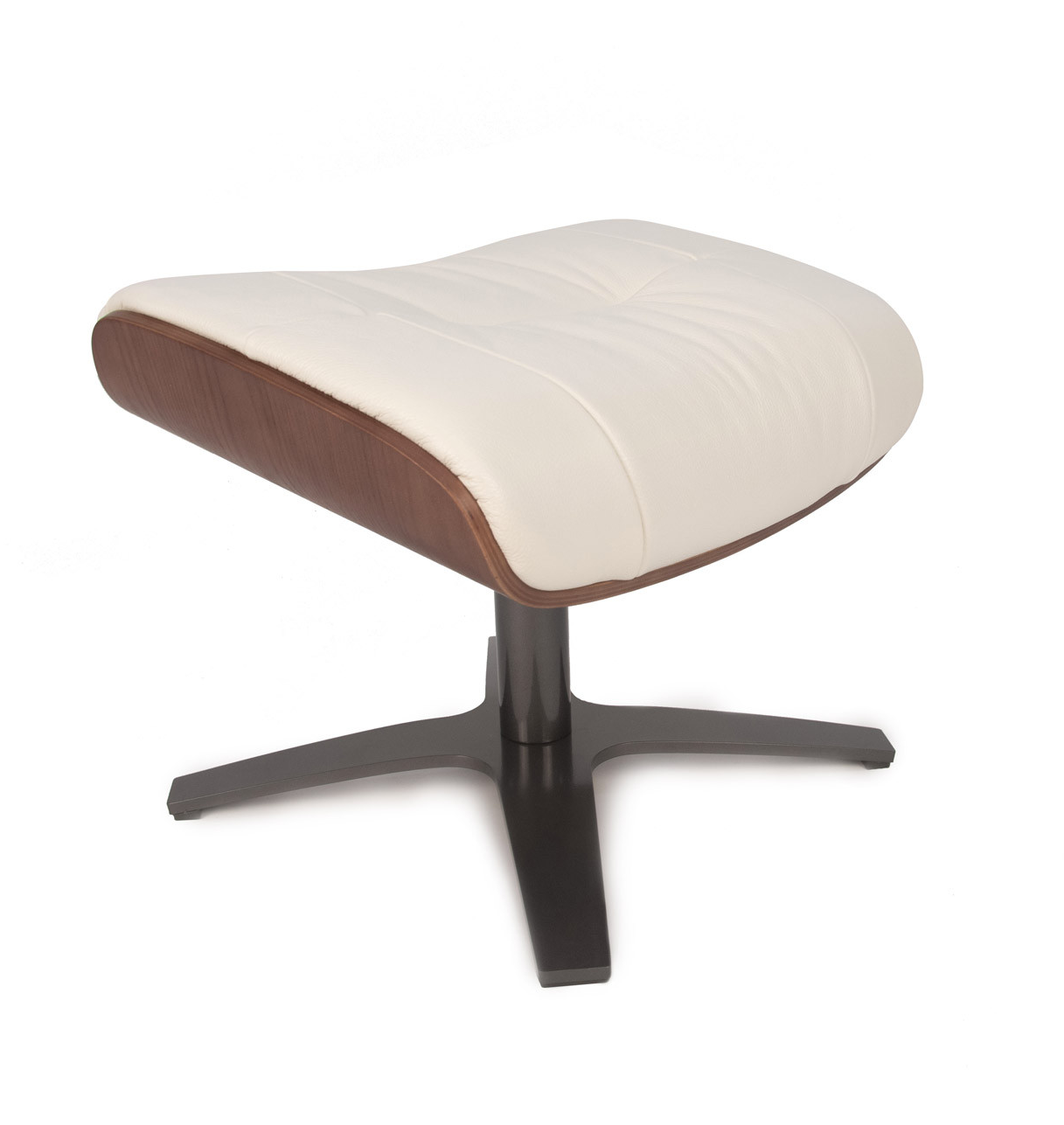 Puf de piel y roble natural - Vega