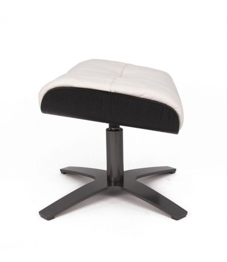 Pouf Cuir et Chêne Noir - Véga