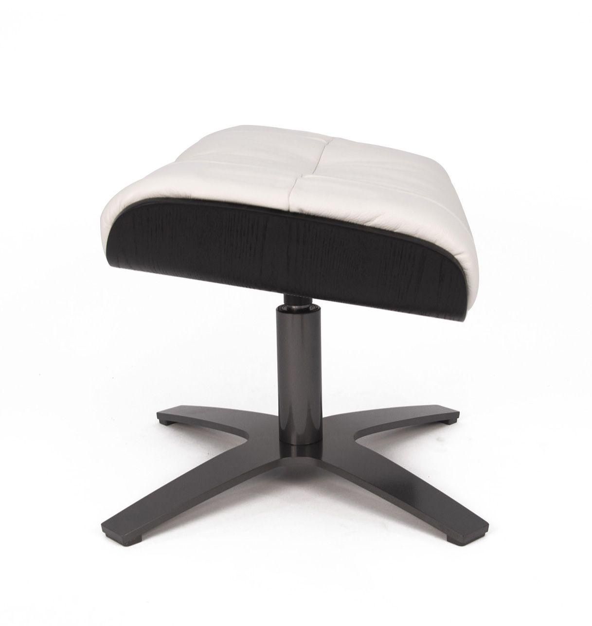 Pouf Cuir et Chêne Noir - Véga