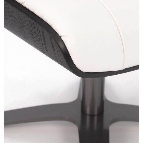 Pouf Cuir et Chêne Noir - Véga