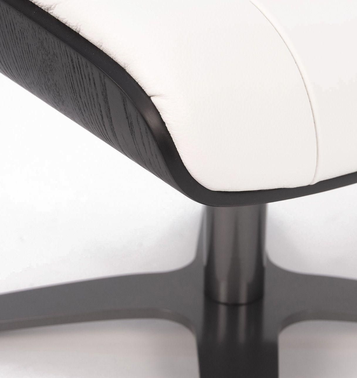 Puf de piel y roble negro - Vega