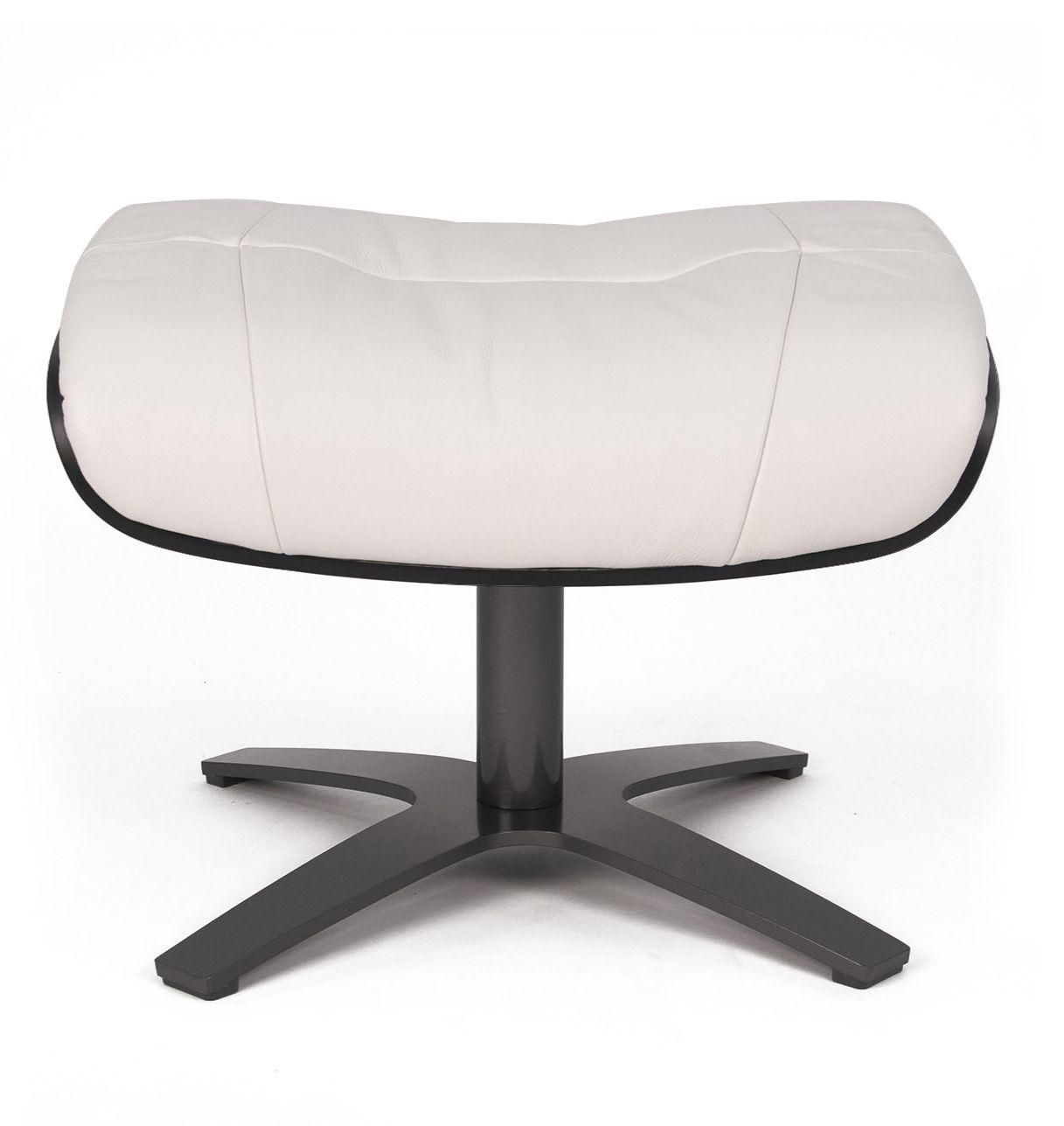 Puf de piel y roble negro - Vega