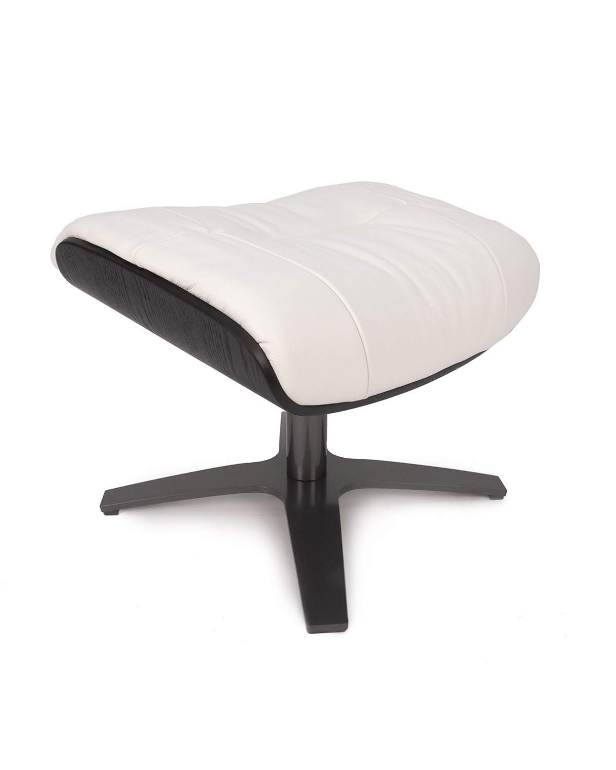 Puf de piel y roble negro - Vega