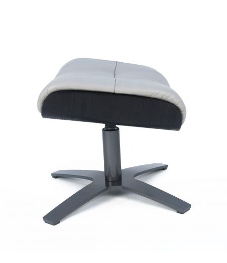 Puf de piel y roble negro - Vega