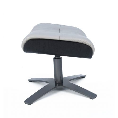 Puf de piel y roble negro - Vega