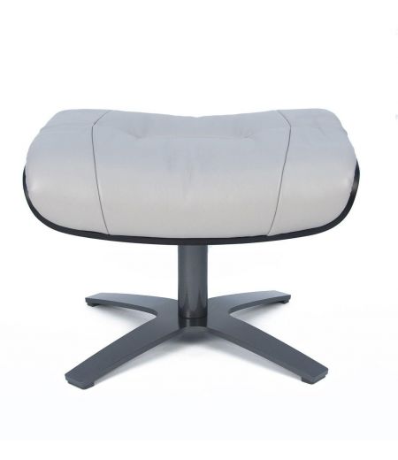 Puf de piel y roble negro - Vega