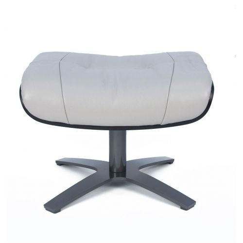 Puf de piel y roble negro - Vega