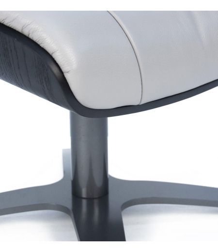 Puf de piel y roble negro - Vega