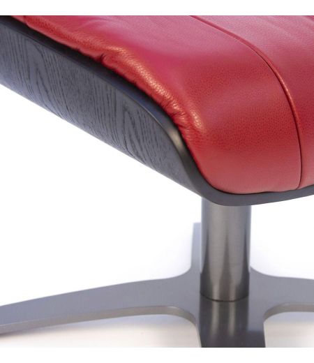 Puf de piel y roble negro - Vega