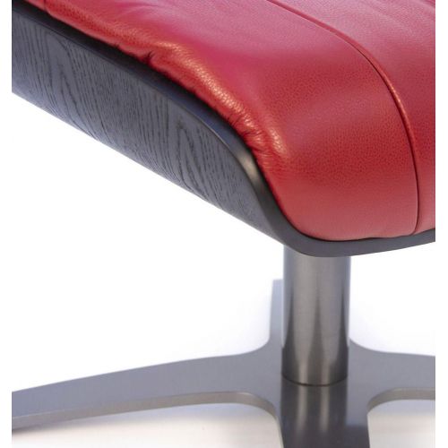 Puf de piel y roble negro - Vega