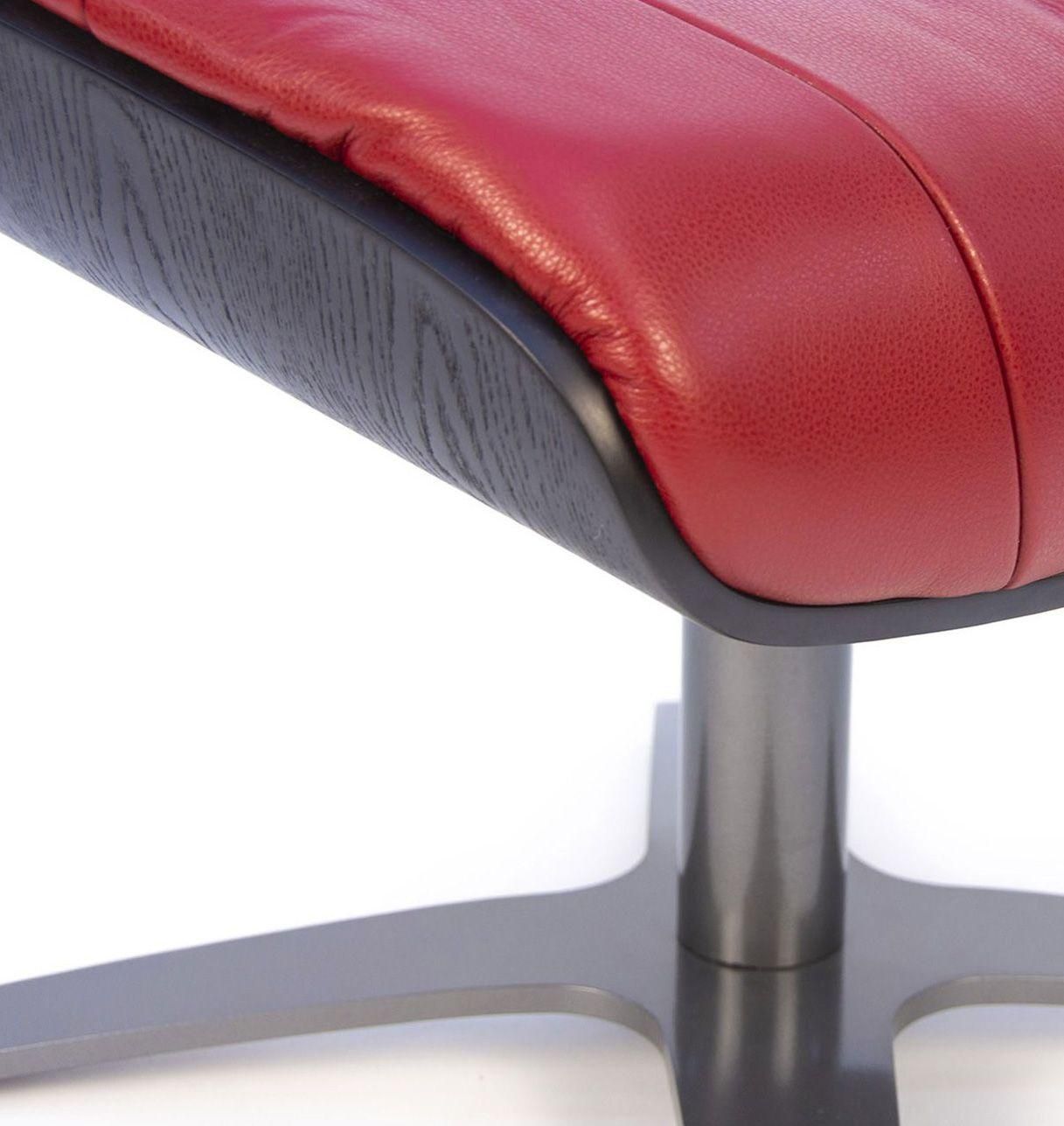 Puf de piel y roble negro - Vega