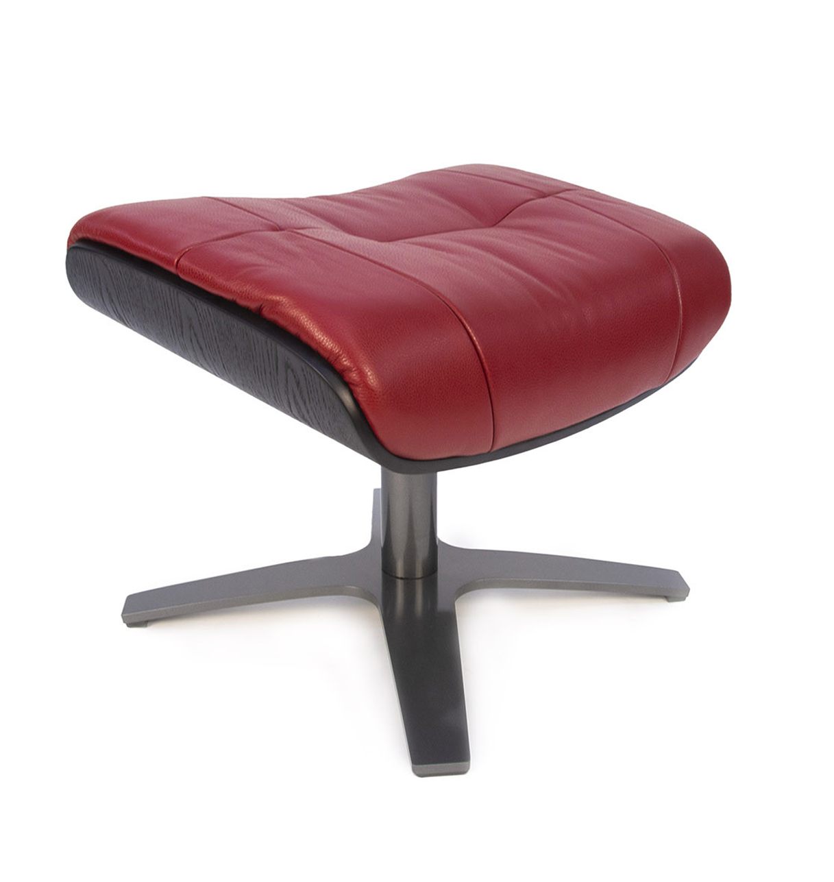 Puf de piel y roble negro - Vega