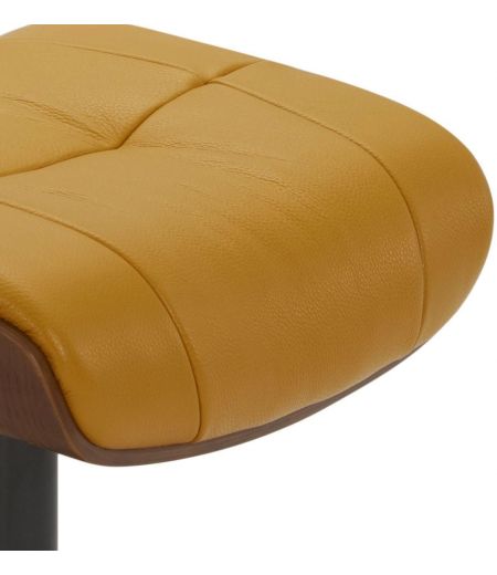 Puf en piel y roble natural - Naos