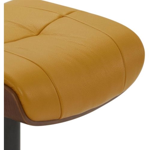 Puf en piel y roble natural - Naos