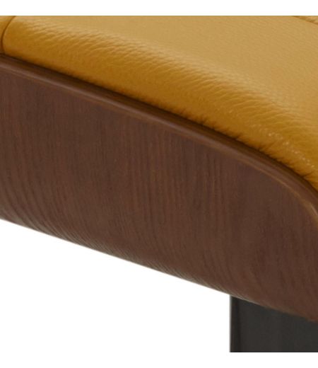 Puf en piel y roble natural - Naos