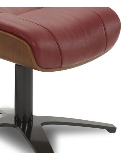 Puf en piel y roble natural - Naos