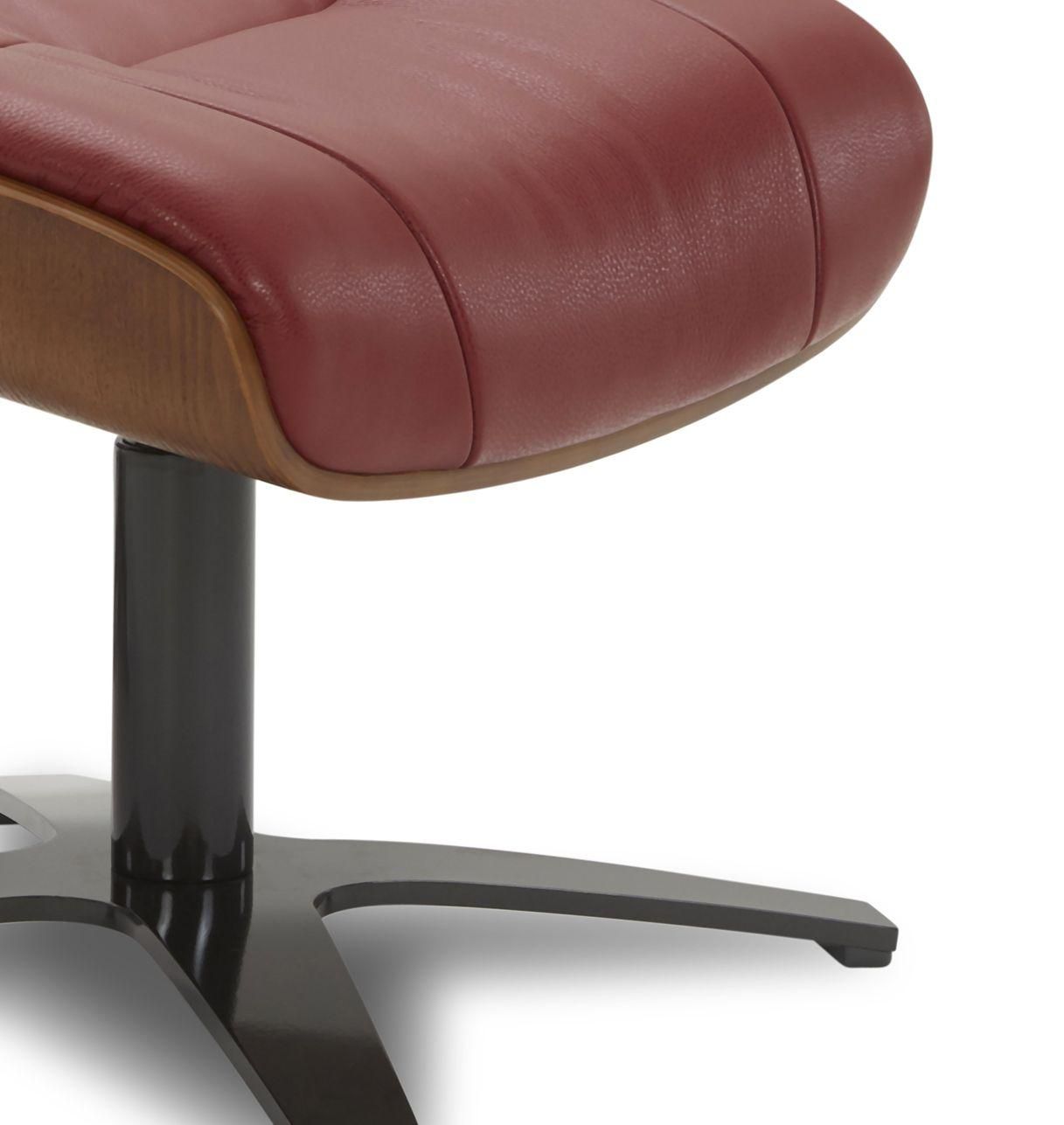 Puf en piel y roble natural - Naos