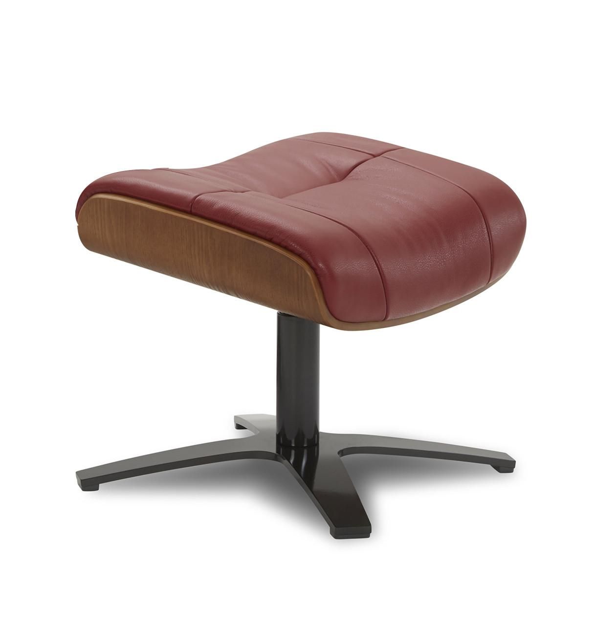 Puf en piel y roble natural - Naos