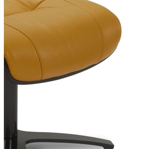 Puf en piel y roble negro - Naos