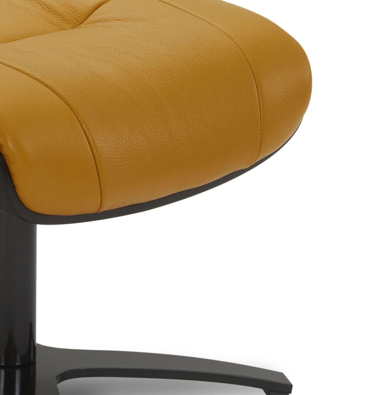 Puf en piel y roble negro - Naos