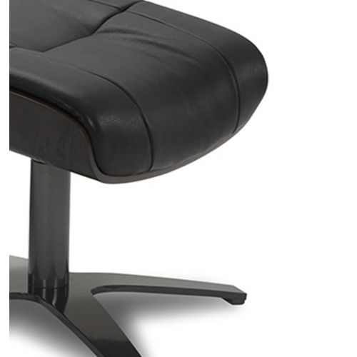 Puf en piel y roble negro - Naos