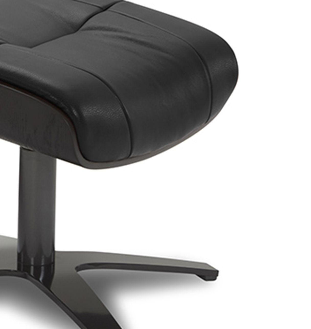 Puf en piel y roble negro - Naos