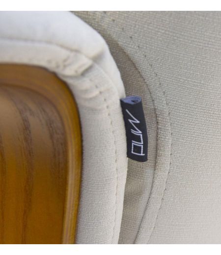 Sillón de tela o terciopelo y roble natural - Vega